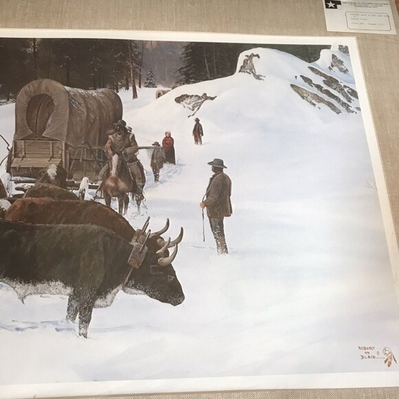 Vintage “Turning Back At Red Lake Hill” Print Robert Blair American Western - Picture 5 of 10